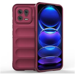 Mobigear Bumpy Xiaomi 13 Hülle Flexibles TPU Backcover - Weinrot