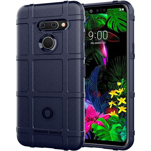 Mobigear Rugged Shield LG G8 ThinQ Hülle Flexibles TPU Backcover Stoßfest - Blau