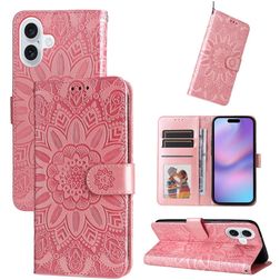 Mobigear Sunflower iPhone 17 Hülle Klapphülle Geldbörse - Pink