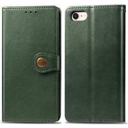 Mobigear Snap Button iPhone 8 Hülle Klapphülle Geldbörse - Grün