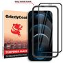 GrizzlyCoat Easy Fit iPhone 12 Pro Max Panzerglas Gehärtetes Glas Displayschutz - Hüllenfreundlich + Applikator - Schwarz