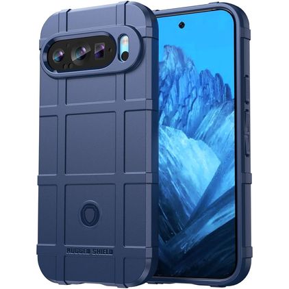 Mobigear Rugged Shield Google Pixel 9 Hülle Flexibles TPU Backcover Stoßfest - Blau