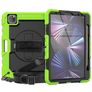 Mobigear SureGrip Xtreme iPad Air 11 Zoll (2024) Hülle Kunststoff,Silikon Backcover + Stifthalter + Schulterträger + Ständer - Schwarz / Grün