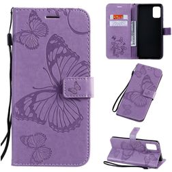 Mobigear Butterfly Samsung Galaxy A71 Klapphülle Portemonnaie - Lila
