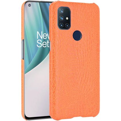 Mobigear Croco OnePlus Nord N10 5G Hülle Hardcase Backcover - Orange