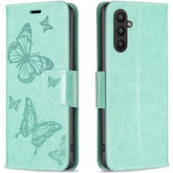 Mobigear Butterfly Samsung Galaxy A24 Hülle Klapphülle Geldbörse - Grün