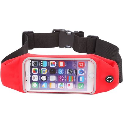 Mobigear Belt Handyhalterung Joggen iPhone 6s Sporthülle Neopren Gürtel - Rot