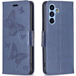 Mobigear Butterfly Samsung Galaxy A54 Hülle Klapphülle Geldbörse - Blau