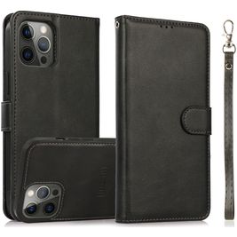 Mobigear Wallet iPhone 16 Pro Hülle Abnehmbare 2in1 Klapphülle Geldbörse - Schwarz