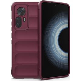 Mobigear Bumpy Xiaomi 12T Hülle Flexibles TPU Backcover - Weinrot Mobigear Bumpy Xiaomi 12T Hülle Flexibles TPU Backcover - Weinrot