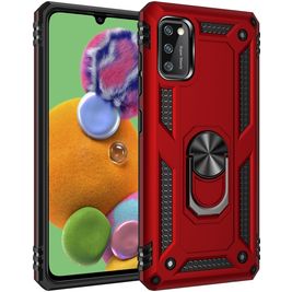 Mobigear Armor Ring Samsung Galaxy A41 Hülle Hardcase Backcover Stoßfest mit Ringhalter - Rot
