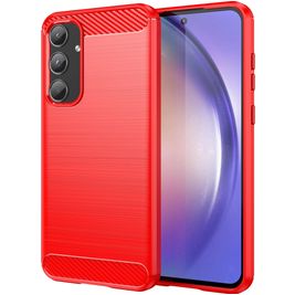Mobigear Brushed Slim Samsung Galaxy A55 Hülle Flexibles TPU Backcover - Rot