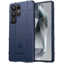Mobigear Rugged Shield Samsung Galaxy S25 Ultra Hülle Flexibles TPU Backcover Stoßfest - Blau