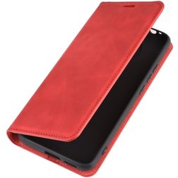 Mobigear Retro Slim POCO F2 Pro Hülle Klapphülle Geldbörse - Rot