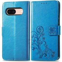 Mobigear Clover Google Pixel 8a Hülle Klapphülle Geldbörse - Blau