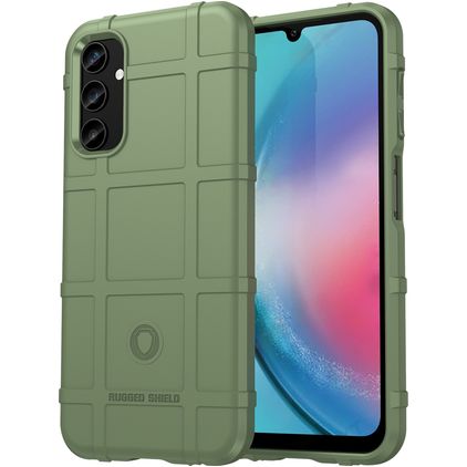 Mobigear Rugged Shield Samsung Galaxy S23 FE Hülle Flexibles TPU Backcover Stoßfest - Grün