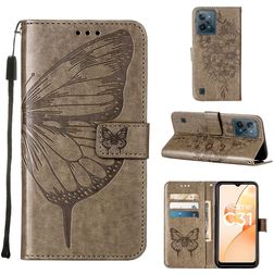 Mobigear Butterfly Realme C31 Hülle Klapphülle Geldbörse - Grau