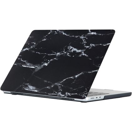 Mobigear Marble MacBook Air 15 Zoll (2023-2026) Hardcase Hülle MacBook Case - Schwarz - Model A2941 / A3114 / A3241 / A3448
