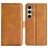 Mobigear Slim Magnet Samsung Galaxy S24 FE Hülle Klapphülle Geldbörse - Cognac