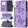 Mobigear Butterfly iPhone 12 Hülle Klapphülle Geldbörse - Lila