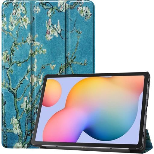 Mobigear Tri-Fold Samsung Galaxy Tab S6 Lite Hülle Klapphülle - Mandelblüten