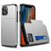 Mobigear Card iPhone 12 Pro Hülle Hardcase Backcover Stoßfest mit Kartenhalter - Silber