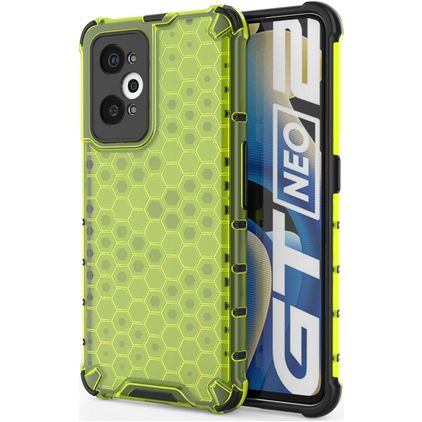 Mobigear Honeycomb Realme GT Neo 3T Hülle Hardcase Backcover Stoßfest - Grün
