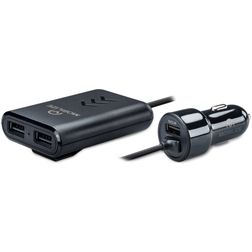Mobilize Smart Car Charger Front and Back Seat 3-Port USB 8.4A Black