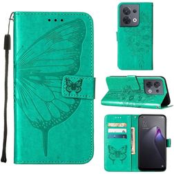 Mobigear Butterfly OPPO Reno 8 5G Hülle Klapphülle Geldbörse - Grün