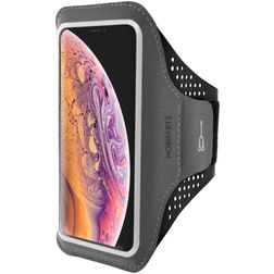 Mobiparts Comfort Fit Handyhalterung Joggen iPhone XS Max Sporthülle Neopren Sportarmband - Schwarz