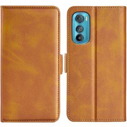 Mobigear Slim Magnet Motorola Edge 30 Hülle Klapphülle Geldbörse - Cognac