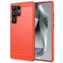 Mobigear Brushed Slim Samsung Galaxy S25 Ultra Hülle Flexibles TPU Backcover - Rot