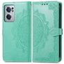 Mobigear Mandala OnePlus Nord CE 2 Hülle Klapphülle Geldbörse - Grün