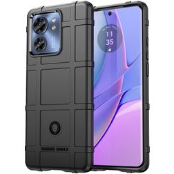 Mobigear Rugged Shield Motorola Edge 40 Hülle Flexibles TPU Backcover Stoßfest - Schwarz