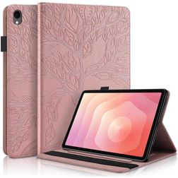 Mobigear Tree Samsung Galaxy Tab S11 Hülle Klapphülle + Stifthalter - Roségold