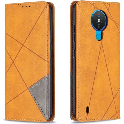 Mobigear Rhombus Slim Nokia 1.4 Hülle Klapphülle - Cognac