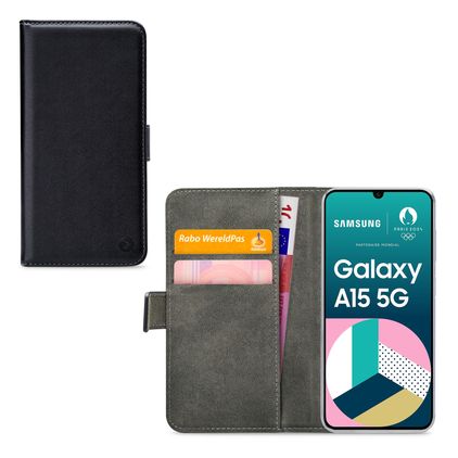 Mobilize Classic Gelly Wallet Samsung Galaxy A15 Klapphülle Portemonnaie - Schwarz