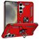 Mobigear Armor ring Samsung Galaxy S25 Hülle Hardcase Backcover Stoßfest mit Ringhalter - Rot