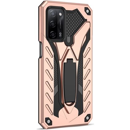 Mobigear Armor Stand OPPO A54 Hülle Hardcase Backcover Stoßfest mit Ständer - Roségold