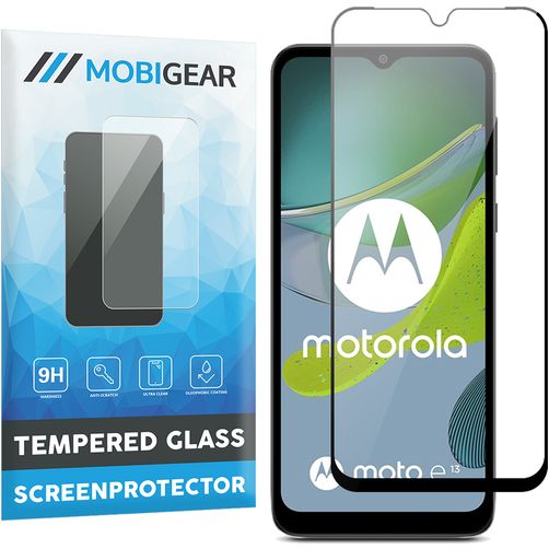 Mobigear Premium Motorola Moto E13 Panzerglas Gehärtetes Glas Displayschutz - Hüllenfreundlich - Schwarz