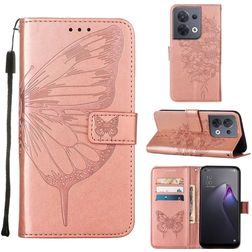 Mobigear Butterfly OPPO Reno 8 5G Klapphülle Portemonnaie - Roségold