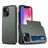 Mobigear Card iPhone 15 Hülle Hardcase Backcover Stoßfest mit Kartenhalter - Armeegrün