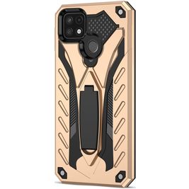 Mobigear Armor Stand Realme C21Y Hülle Hardcase Backcover Stoßfest mit Ständer - Gold