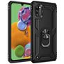 Mobigear Armor Ring Samsung Galaxy A41 Hülle Hardcase Backcover Stoßfest mit Ringhalter - Schwarz