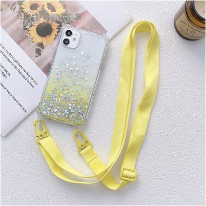 Mobigear Lanyard iPhone 13 Pro Flexibles TPU Handykette - Gelb