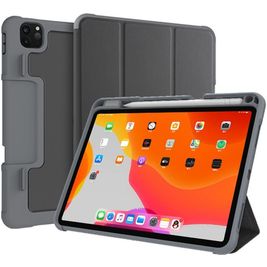 Mutural Tri-Fold Tough iPad Pro 11 Zoll (2022) Hülle Klapphülle + Stifthalter - Schwarz