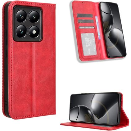 Mobigear Sensation Xiaomi 14T Hülle Klapphülle Geldbörse - Rot