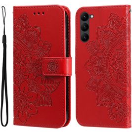Mobigear Flowers Samsung Galaxy S23 Plus Hülle Klapphülle Geldbörse - Rot Mobigear Flowers Samsung Galaxy S23 Plus Hülle Klapphülle Geldbörse - Rot
