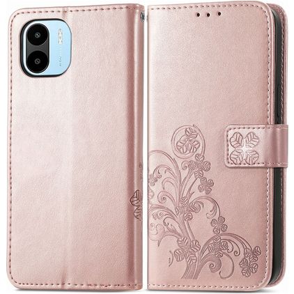 Mobigear Clover Xiaomi Redmi A1 4G Hülle Klapphülle Geldbörse - Roségold