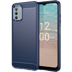 Mobigear Brushed Slim Nokia G42 Hülle Flexibles TPU Backcover - Blau